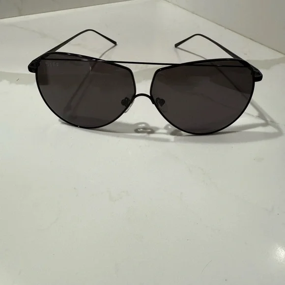 Sleek Black Aviator Sunglasses with Dark Tinted Lenses Black Grandpa Thin Aviator Tinted Sunglasses with Gray  main image 2